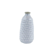 Ceramic Vase with Engraved Scalloped Pattern, Small, Gray
