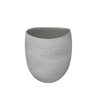 Ceramic Tapered Vase with Distressed Details, Small, White