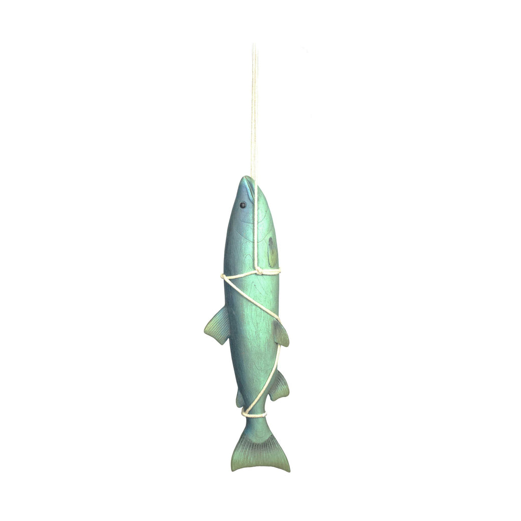 Decorative Handmade Polyresin Fish Figurine Wall Décor, Green