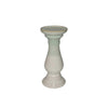 Dual Tone Ceramic Candle Holder in Traditional Style, White and Green