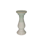 Dual Tone Ceramic Candle Holder in Traditional Style, White and Green
