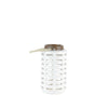 Lattice Cutout Patterned Ceramic Lantern, Small, Brown and White