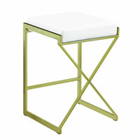 24 Inches Metal Framed Counter Height Stool with Leatherette Upholstered Seat