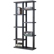 Multifunctional Wooden Bookcase Display with Eight Shelve Space, Black and Gray