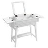 Wooden Vanity Table with Flip Top Mirror and Hidden Storage, White