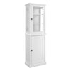 Free Standing Wood and Glass Cabinet with Spacious Storage, White
