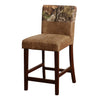 Dual Tone Fabric Upholstered Wooden Counter Stool, Brown