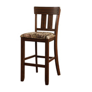 Wooden Bar Stool with Camouflage Fabric Seat, Brown