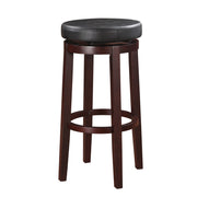 Fabric Upholstered Bar Stool with Slanted Legs, Brown and Black