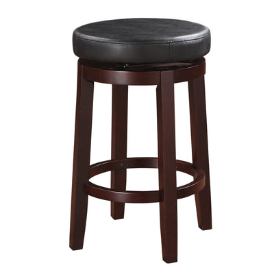 Fabric Upholstered Counter Stool with Slanted Legs, Brown and Black