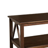 Wooden Rectangular Coffee Table with Inverted V Design Sides, Brown