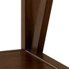 Wooden End Table with Bottom Shelf and Inverted V Design Sides, Brown