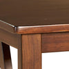 Wooden End Table with Bottom Shelf and Inverted V Design Sides, Brown