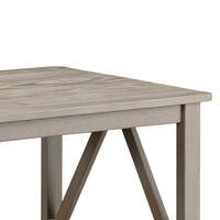 Wooden Rectangular Coffee Table with Inverted V Design Sides, Gray