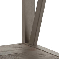 Wooden End Table with Bottom Shelf and Inverted V Design Sides, Gray