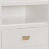 Wooden End Table with Two Drawers and One Open Shelf, White