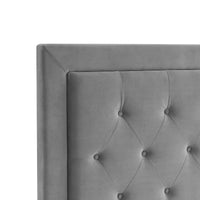 Fabric Upholstered Full Queen Headboard with Button Tufted Accent,Gray