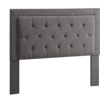 Fabric Upholstered Full Queen Headboard with Button Tufting, Gray