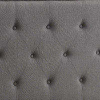 Fabric Upholstered Full Queen Headboard with Button Tufting, Gray