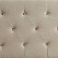 Fabric Upholstered King Size Headboard with Button Tufted Accent,Beige