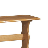 Wooden Rectangular Bench with Sleek Pedestal Style Feet, Brown