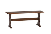 Wooden Rectangular Bench with Sleek Pedestal Style Feet, Dark Brown