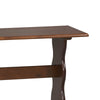 Wooden Rectangular Bench with Sleek Pedestal Style Feet, Dark Brown