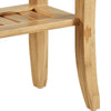 Bamboo Stool with Slated Top and Open Bottom Shelf, Brown