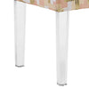 Upholstered Bench with Sequin Accents and Acrylic Legs, Multicolor