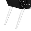 Wooden Vanity Bench with Cushioned Seat and Angled Acrylic legs, Black