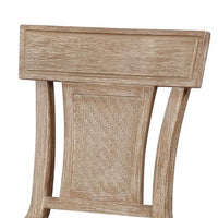 Wooden Counter Stool with Backrest and Cushioned Seat, Beige and Brown