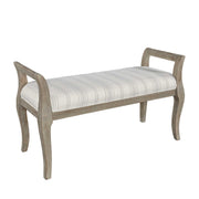 Wooden Sledge Design Bench with Cabriole Legs, Brown and White