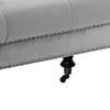 50 Inch Velvet Upholstered Wooden Bench with Casters, Black and Gray