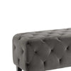 Fabric Upholstered Wooden Bench With Tufting Details, Gray and Black