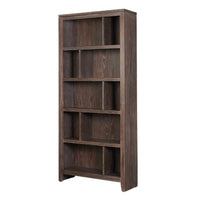 Rustic Style Wooden Bookcase with 10 Display Shelves, Large, Brown