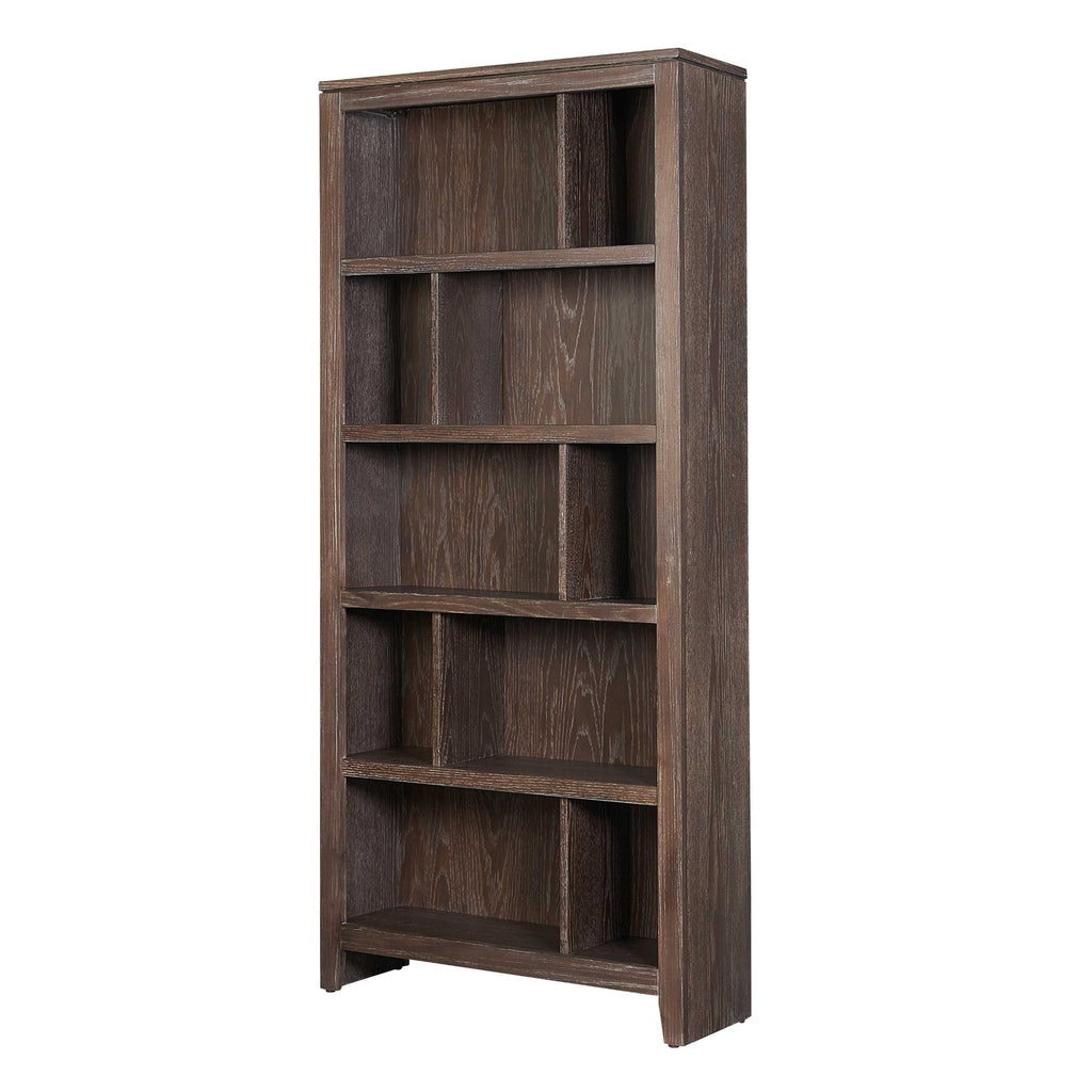 Rustic Style Wooden Bookcase with 10 Display Shelves, Large, Brown