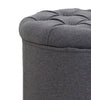 Fabric Upholstered Storage Ottoman with Tufted Removable Lid, Gray