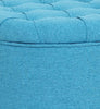 Fabric Upholstered Storage Ottoman with Tufted Removable Lid, Blue