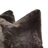 4 Piece Faux Fur Decorative Pillow with Down Feather Filling, Black