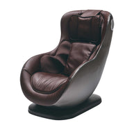 Curvy Leather Upholstered Massage Chair with Bluetooth Speaker, Brown