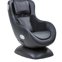 Curvy Leather Upholstered Massage Chair with Bluetooth Speaker, Black