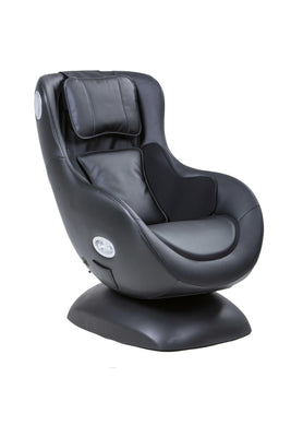 Curvy Leather Upholstered Massage Chair with Bluetooth Speaker, Black