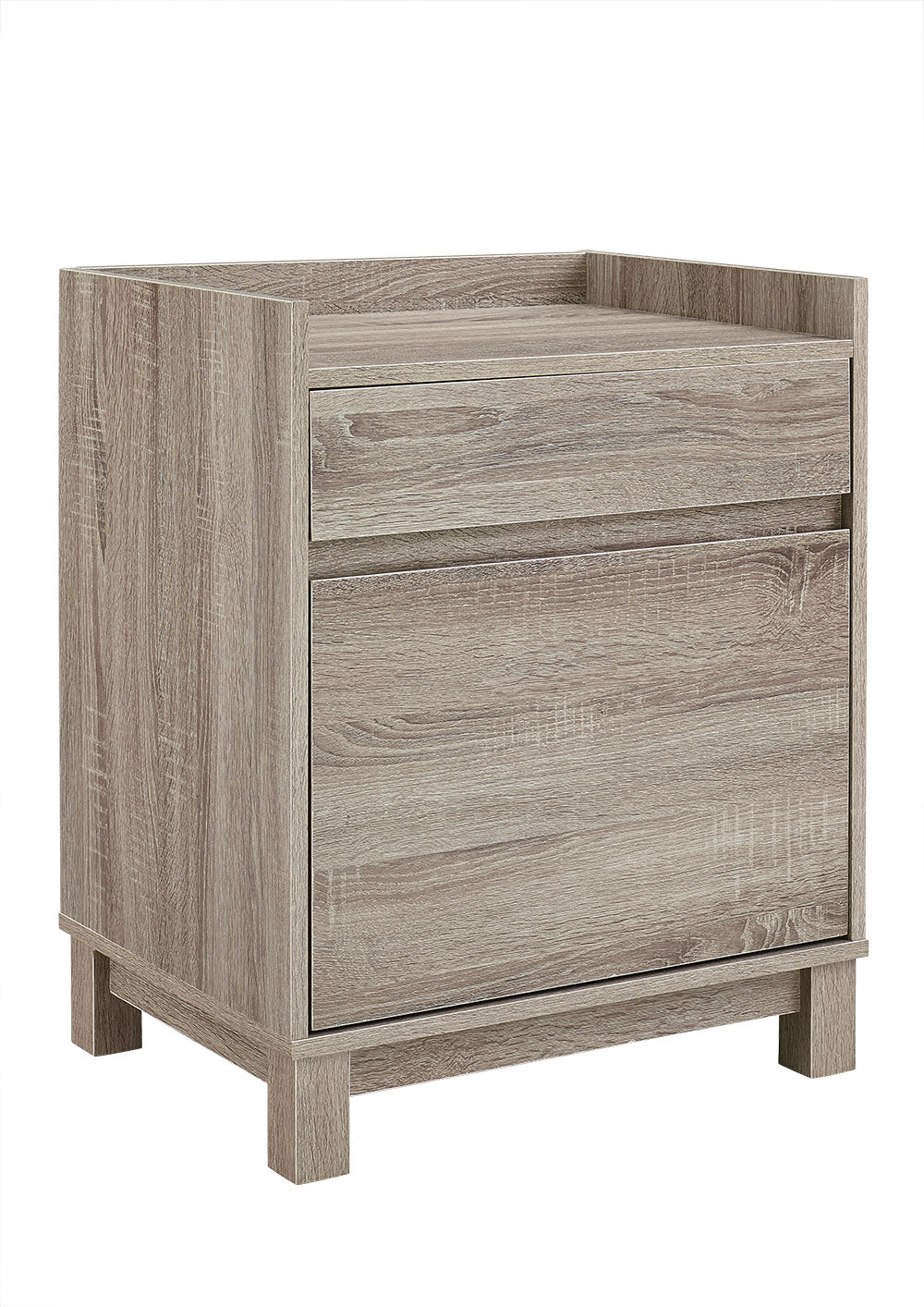 Wooden Filling Cabinet with Two Spacious Storage Drawers, Gray