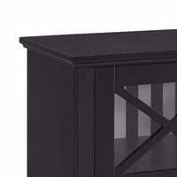 Single Door Wooden Cabinet with 2 Compartments, Small, White and Black