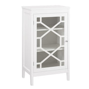 Single Door Wooden Cabinet with 3 Storage Compartments, Small, White