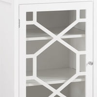 Single Door Wooden Cabinet with 3 Storage Compartments, Small, White