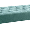 Tufted Fabric Upholstered Bench with Acrylic Legs, Green and Clear