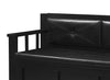 Fabric Upholstered Wooden Storage Bench with Flip Top Seat, Black