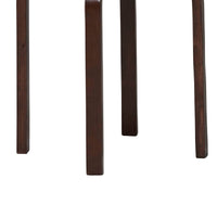 Round Wooden Stackable Stool with Straight Legs, Set of 4, Brown