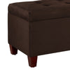 Fabric Upholstered Wooden Shoe Storage Ottoman, Brown